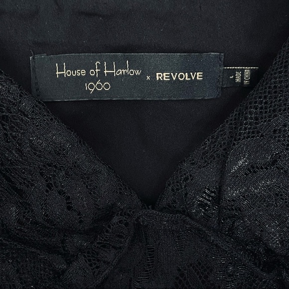 NWT!  House of Harlow x Revolve Devi Black Lace Mini Dress L - Picture 4 of 8